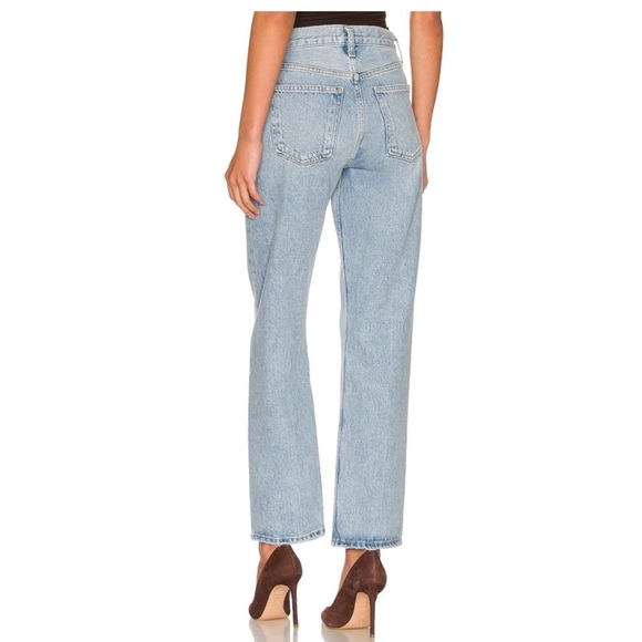 Agolde Mia Mid Rise Straight Leg Denim Jeans Size 24 - Picture 2 of 11